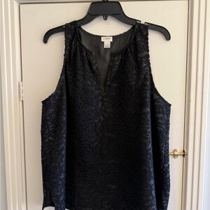 J. Crew Women's Black Lace Sleeveless Blouse